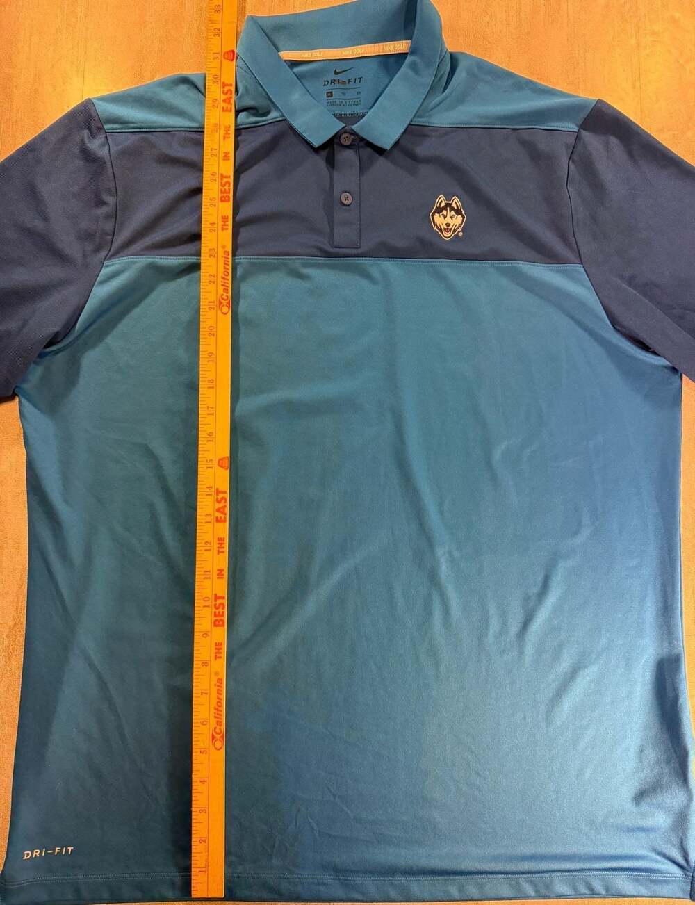 Nike Golf UConn Huskies Dri-Fit Two-Tone Polo Shirt Blue Size XL - Picture 3 of 5